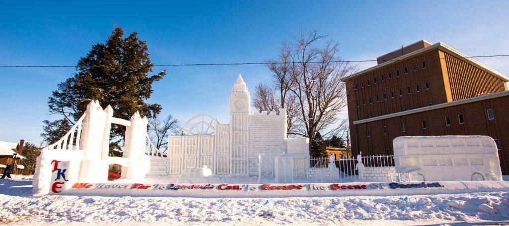 A beautiful snow scultpure from Winter Carnival 2015. We look forward to seeing more sculptures that display such incredible amounts of detail.