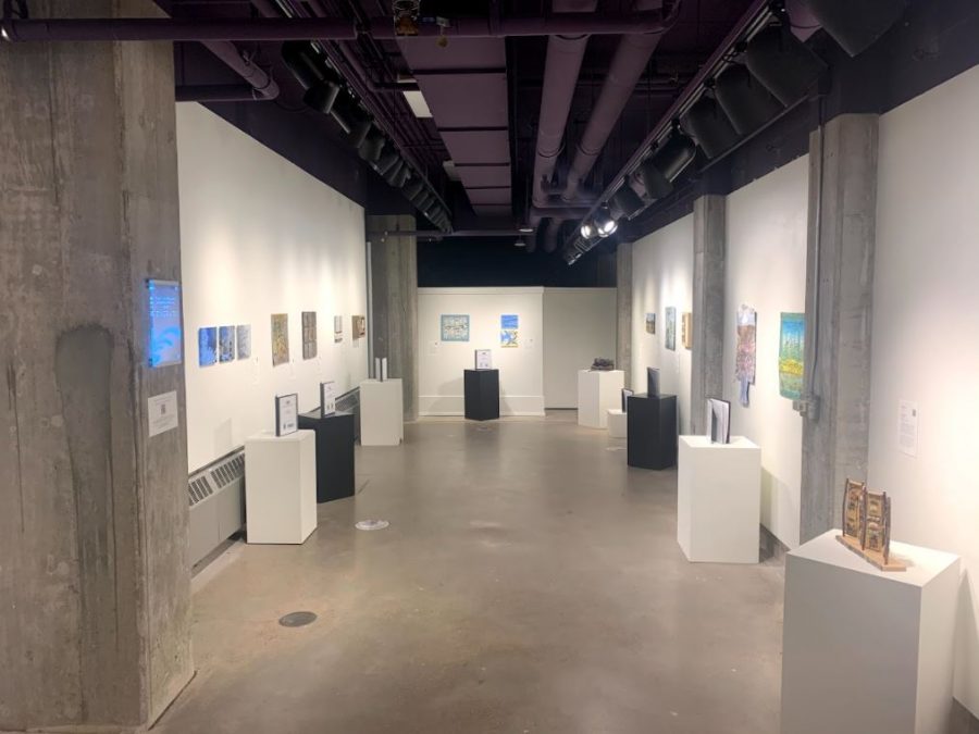 The Denali art exhibit is currently being hosted in the A-Space Gallery, located in the garden level of the Rozsa Center.