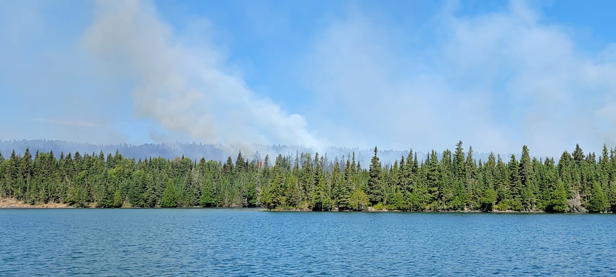 View of smoke at Isle Royale