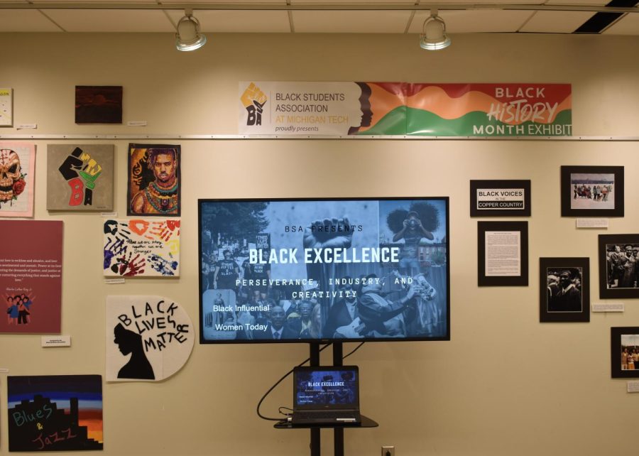 The “Black Excellence, Innovation, and Joy” exhibit can be viewed in the Michigan Tech library. 