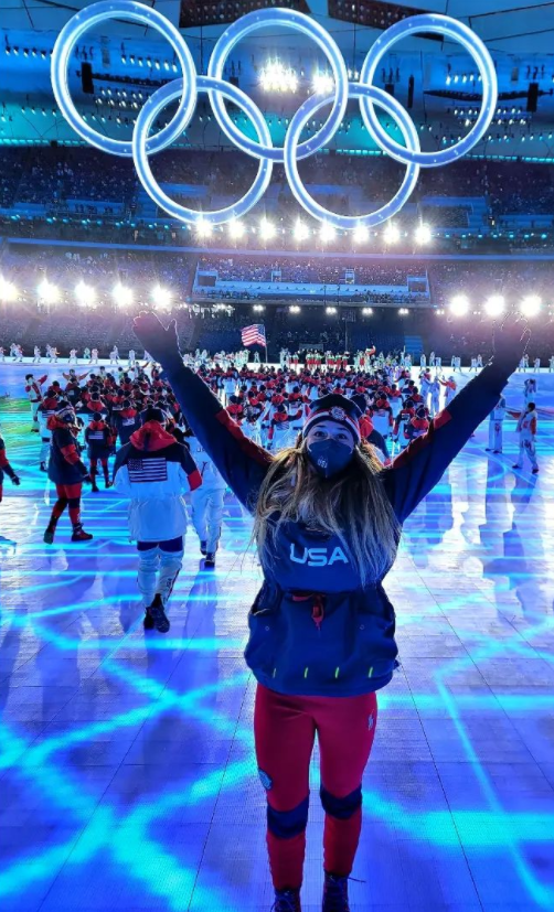 Deedra Irwin during the Opening Ceremony of the Beijing 2022 Winter Olympics.