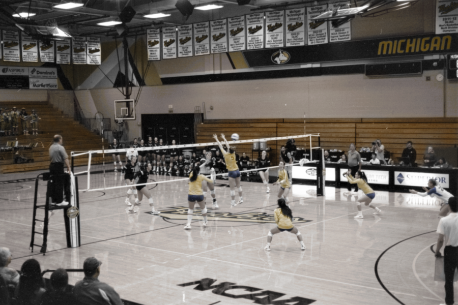 Michigan Tech vs. Lake Superior State, Sat. Sept. 17. Photograph and Colorization by Tim Peters