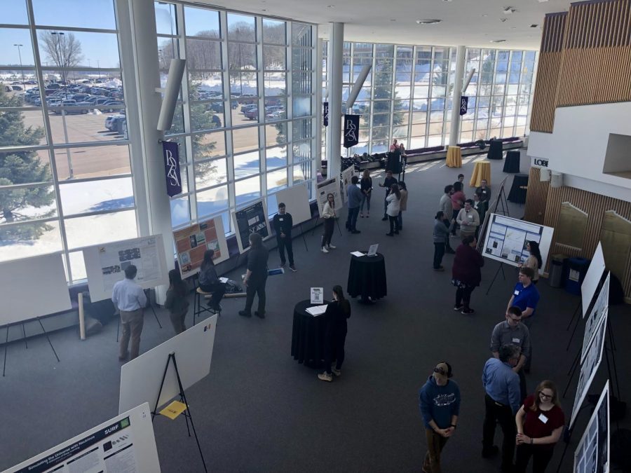 Campus community gathers in the Rozsa for Undergraduate Research Symposium